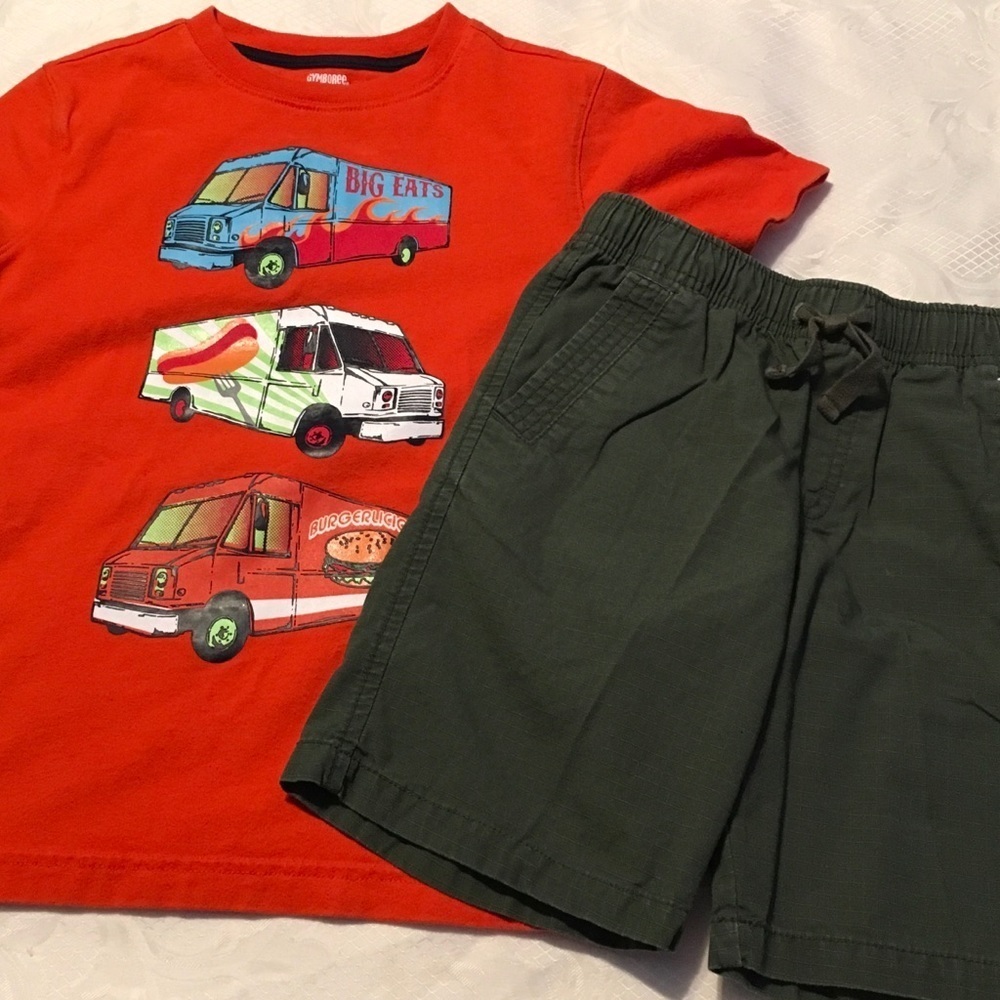 Gymboree Orange & green gorgeous boys set size 7..